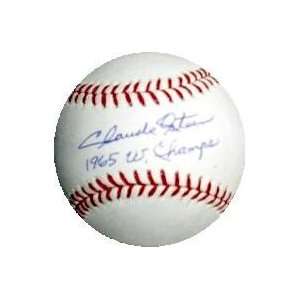 Claude Osteen Autographed/Hand Signed MLB Baseball inscribed 65 WS 