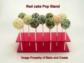 RED CAKE POP / POP CAKE / LOLLIPOP PERSPEX ACYRLIC STAND HOLDS 11 CAKE 