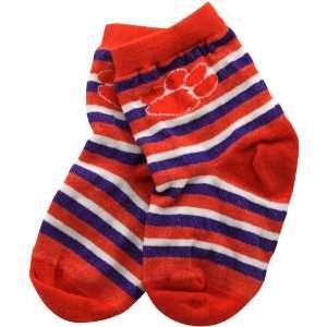   Tigers Infant Orange Purple Rugby Stripe Socks
