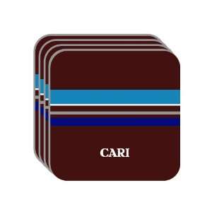 Personal Name Gift   CARI Set of 4 Mini Mousepad Coasters (blue 