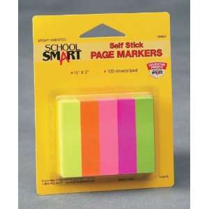  School Smart Self Stick Notes Page Markers   1/2 x 2 