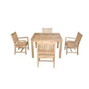  Windsor 5 Piece Square Dining Table Set with Rialto 