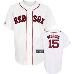  Majestic Boston Red Sox #15 Dustin Pedroia White Replica 