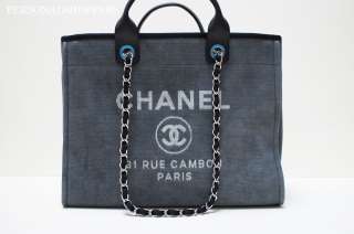FABULOUS CHANEL WASHED GREY CANVAS RUE CAMBON TOTE BAG  