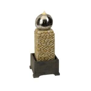 17.75 Carolyn Kinder River Rock Tower Fountain with Stainless Steel 