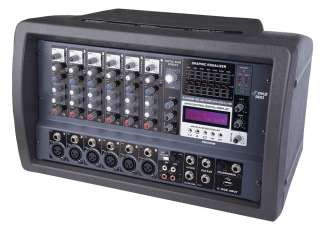 Pyle 6 Ch 600 W Powered Mixer w/ & USB Input PMX408M 68888894838 