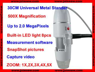   Microscope 2.0 MP Camera &30cm universal stander & Meaurement software