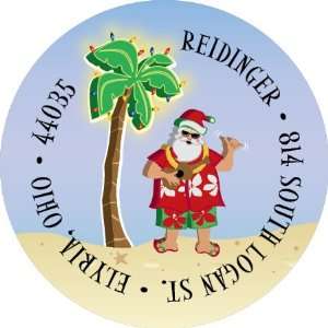  Tropical Santa Christmas Labels