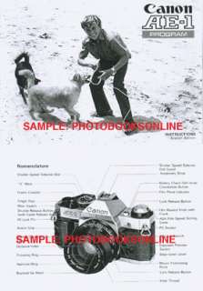 Canon AE 1 Program Instruction Manual  