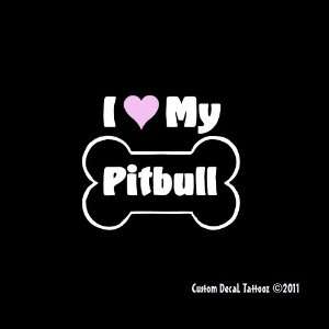  I Love My Pitbull Dog Bone Car Window Decal Sticker 5 