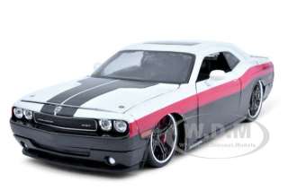   model of 2008 dodge challenger srt8 red white black die cast car by