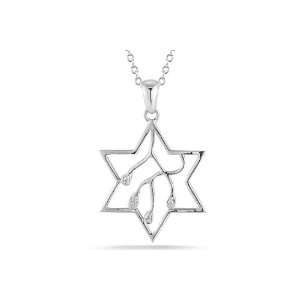   Star of David) Judaica Pendant Slide, Enhanced with Bezel Diamonds