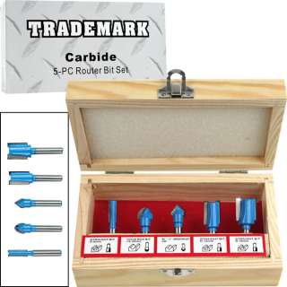 Carbide Router Bit Set   5 piece Set by Trademark Tools 844296066780 