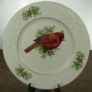Lenox WINTER GREETINGS Cardinal Birds Luncheon Plate  