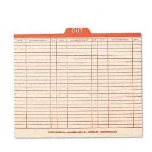 com Manila Charge Out Record Guide   1/5 Red OUT Tab, Manila, Letter 