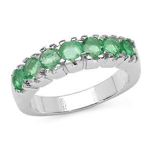  1.05 Carat Genuine Emerald Sterling Silver Ring Jewelry