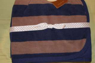 New Carters Boys brown blue baby blanket 28 x 30  
