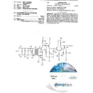   NEW Patent CD for ELECTRONIC SIGNAL CONVERTER 