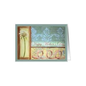 Happy Mothers Day Queen Annes Lace Ribbon Decorative Blank Note Card 