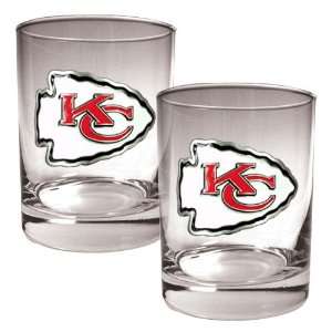   City Chiefs NFL 2pc Rocks Glass Set   Primary logo