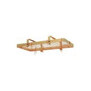   Low Rectangle with Grid Premier Ceiling Rack, Brass