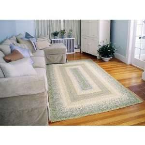    Homespice Decor Cotton Braided Celadon Oval Rug Furniture & Decor