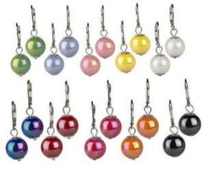 Iridescent Bead Lever Back Earrings Set of 10  