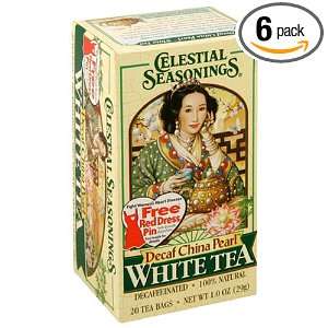 Celestial Seasonings White Tea, Decaf, 20 Count Tea Bags (Pack of 6)