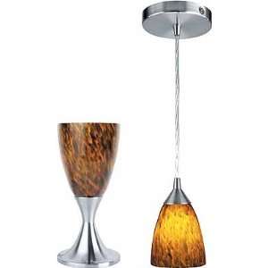  Nucleus Amber Accent Table And Pendant Lamp Set