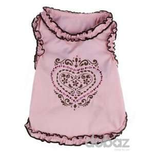  Ruffles and Hearts Pet Shirt, Pink   XS