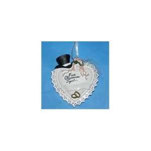   of 12 Top Hat & Veil Wedding Christmas Ornaments for P