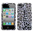Gray Giraffe Hard Snap on Phone Protector Cover Case Apple iPhone 4G 