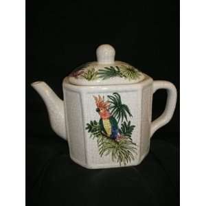 Ceramic Teapot with Parrot Design