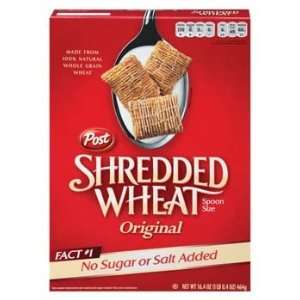 Post Shredded Wheat Original Spoon Size Cereal 16.4 oz (Pack of 12 