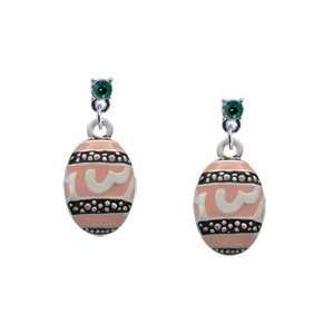   Easter Egg Emerald Swarovski Post Charm Earrings Arts, Crafts