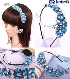 VILY Handmade Sparkle Crystal Hair Flower Headband Bow  