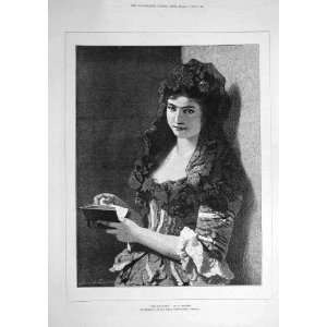    1877 Becker Mantilla Lady Religious Woman Fine Art