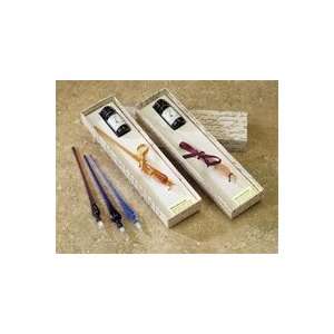   Ruby Glass Calligraphy Pen & Ink, & Pen stand SET