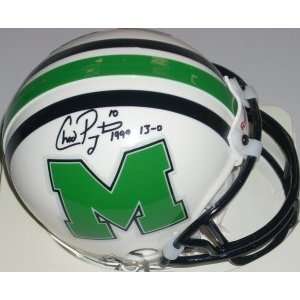  Chad Pennington Autographed Mini Helmet   Marshall 