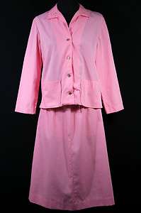   1960S DEADSTOCK NEVER WORN QUEEN CASUALS PINK WOMANS SUIT SIZE 8