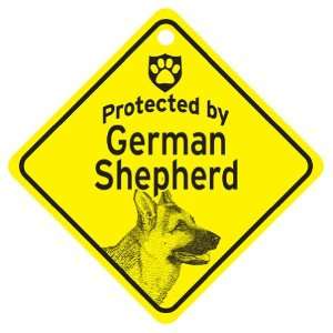   German Shepherd Protected By Dog Sign and caution Gift