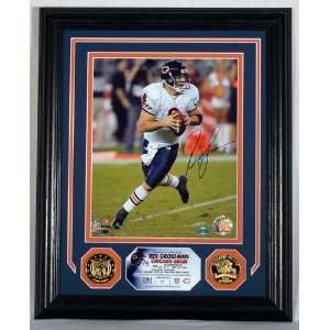  Rex Grossman Autographed Photomint with 2 Gold Coins 
