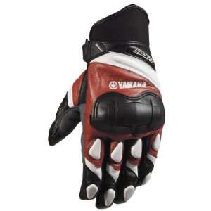   Rocket Yamaha Leather Champion Gloves   Large/Red/White Automotive