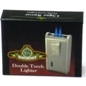  Lighter   Cigar Savor Double Tourch (Brushed Metal 