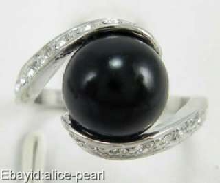 Fashion Jewelry Black Shell Pearl Ring  