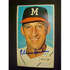 Warren Spahn Milwaukee Braves #31 1964 Topps Giant Signed Autographed 
