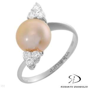 Roberto Demeglio 18K White Gold Pearl and 0.3 CTW Color H VS2 Diamond 