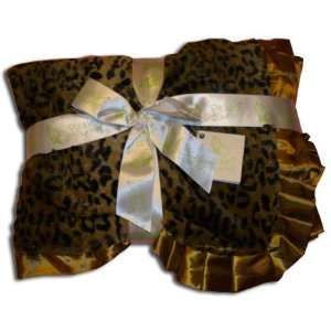    Personalized Plush Fleece Cheetah & Satin Baby Blanket Baby