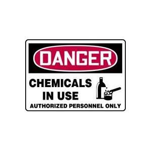 DANGER CHEMICALS IN USE AUTHORIZED PERSONNEL ONLY (W/GRAPHIC) Sign 