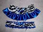 Zebra w/ royal blue Prom Wedding Toss garter set of 2